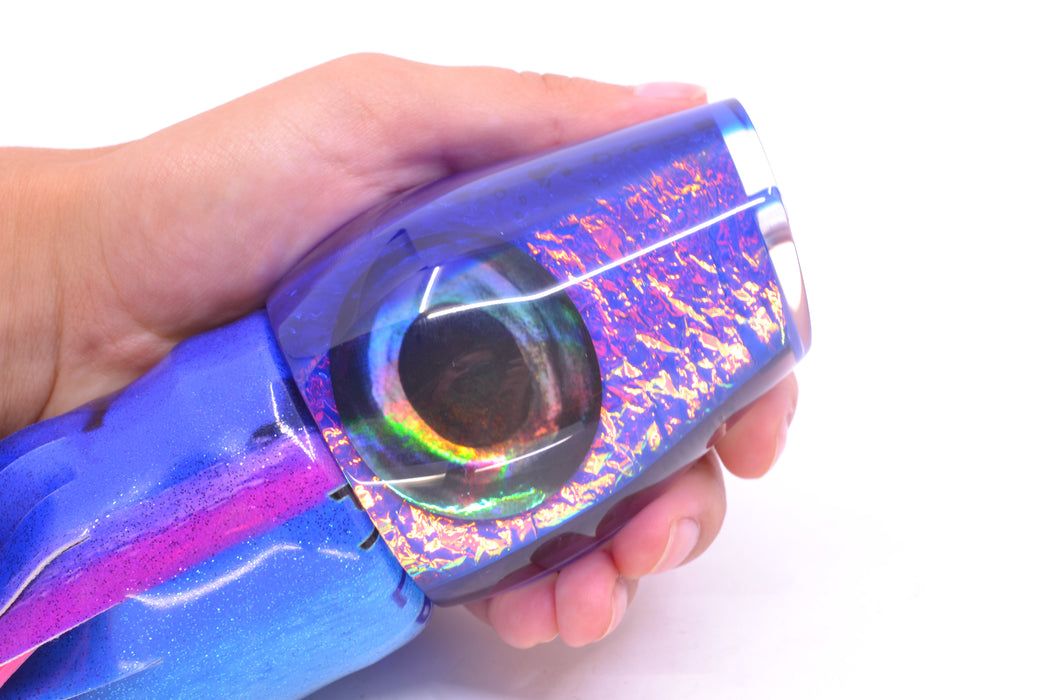 Moyes Lures Pink-Blue Rainbow Dichro Blue Back Taxi Eyes XL Sumo 16" 16.4oz FT Vinyl