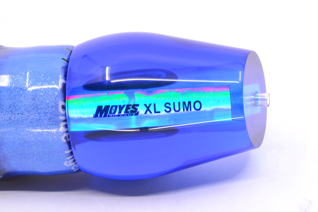 Moyes Lures Ice Blue MOP Blue Back Taxi Eyes XL Sumo 16" 16.4oz FT Vinyl Blue Tiger