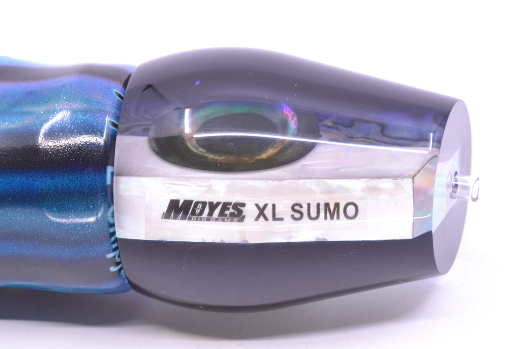 Moyes Lures Skipjack Paua-MOP Black-Purple Back XL Sumo 16" 16.4oz FT Vinyl Skipjack