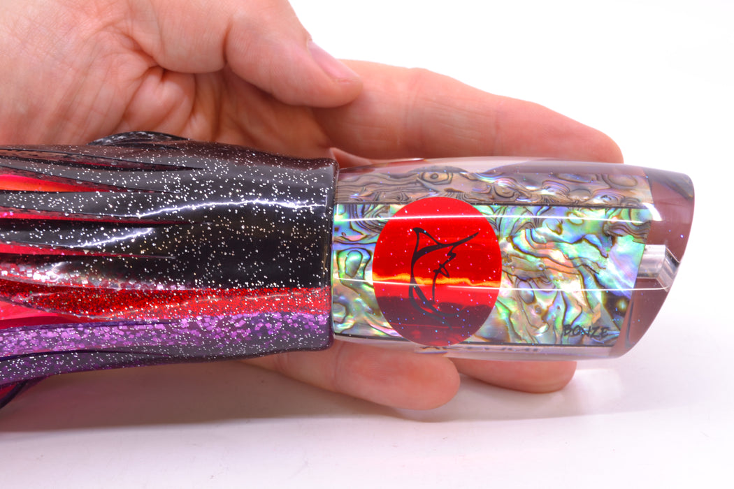 Bonze Lures Paua Shell Red Eyes Arenui 12" 11oz Skirted Black-Red-Purple/Pink