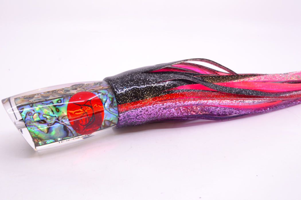 Bonze Lures Paua Shell Red Eyes Arenui 12" 11oz Skirted Black-Red-Purple/Pink