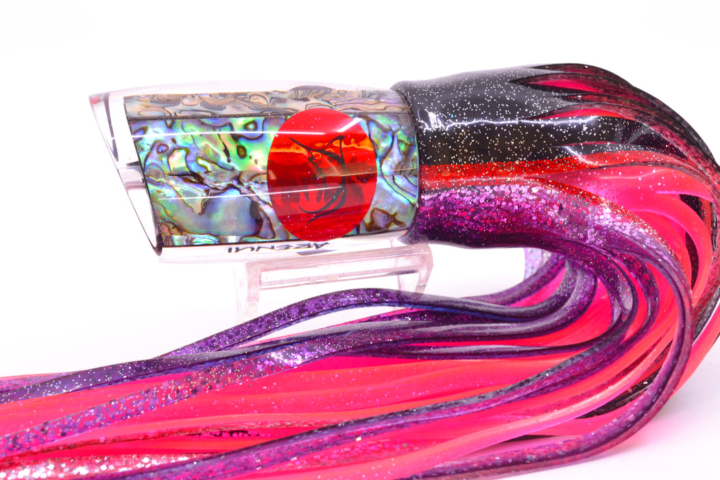 Bonze Lures Paua Shell Red Eyes Arenui 12" 11oz Skirted Black-Red-Purple/Pink
