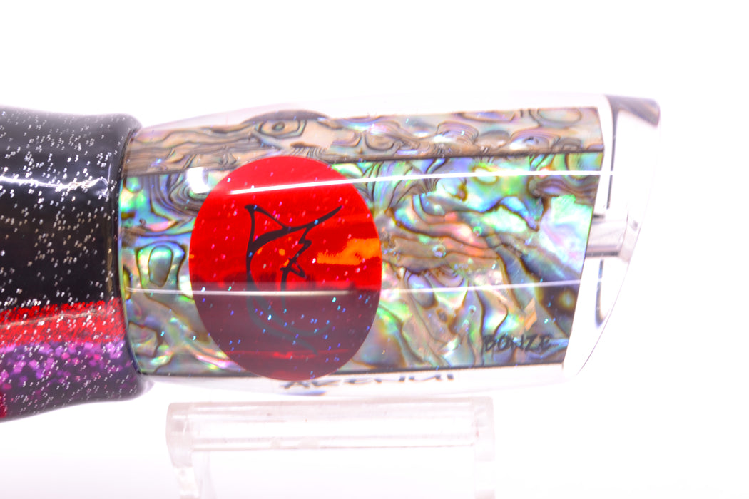 Bonze Lures Paua Shell Red Eyes Arenui 12" 11oz Skirted Black-Red-Purple/Pink