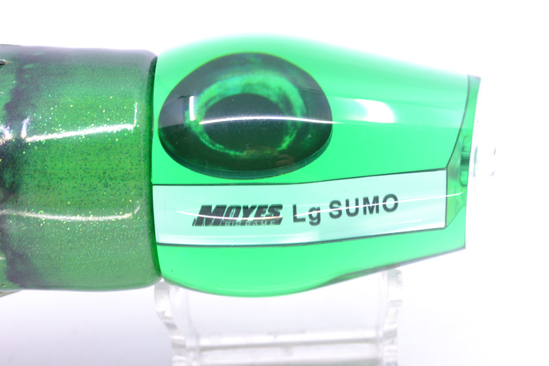 Moyes Lures Green Mirrored Large Sumo 14" 10.3oz FT Vinyl Green Tiger