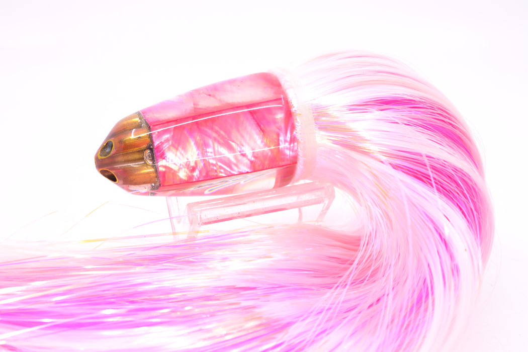 Koya Lures Pink MOP 4-Hole Clean Sweep Bullet 10" 7oz Strobez White/Pink