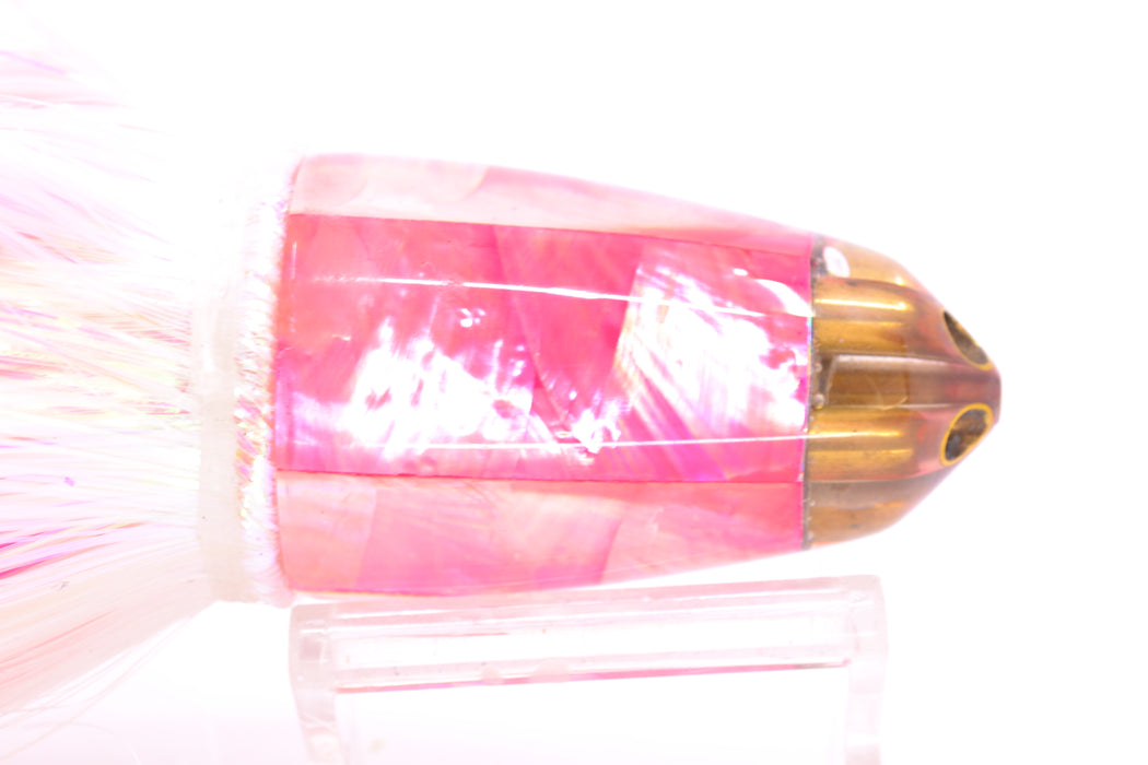 Koya Lures Pink MOP 4-Hole Clean Sweep Bullet 10" 7oz Strobez White/Pink