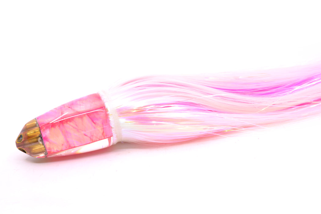 Koya Lures Pink MOP 4-Hole Clean Sweep Bullet 10" 7oz Strobez White/Pink