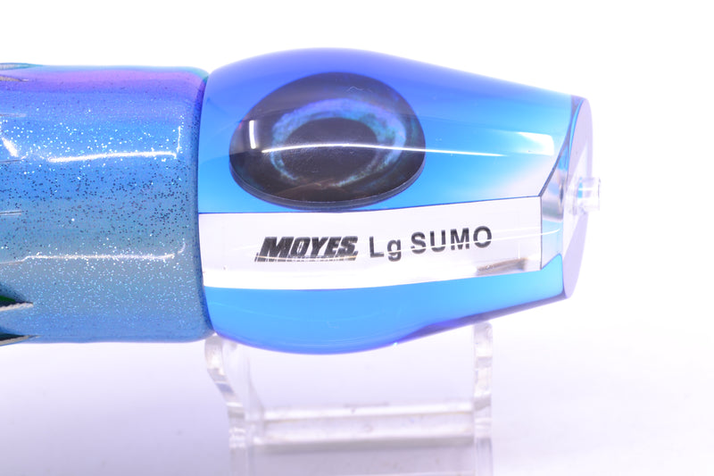 Moyes Lures Clear Mirrored Blue Back Large Sumo 14" 10.3oz FT Vinyl Blueberry