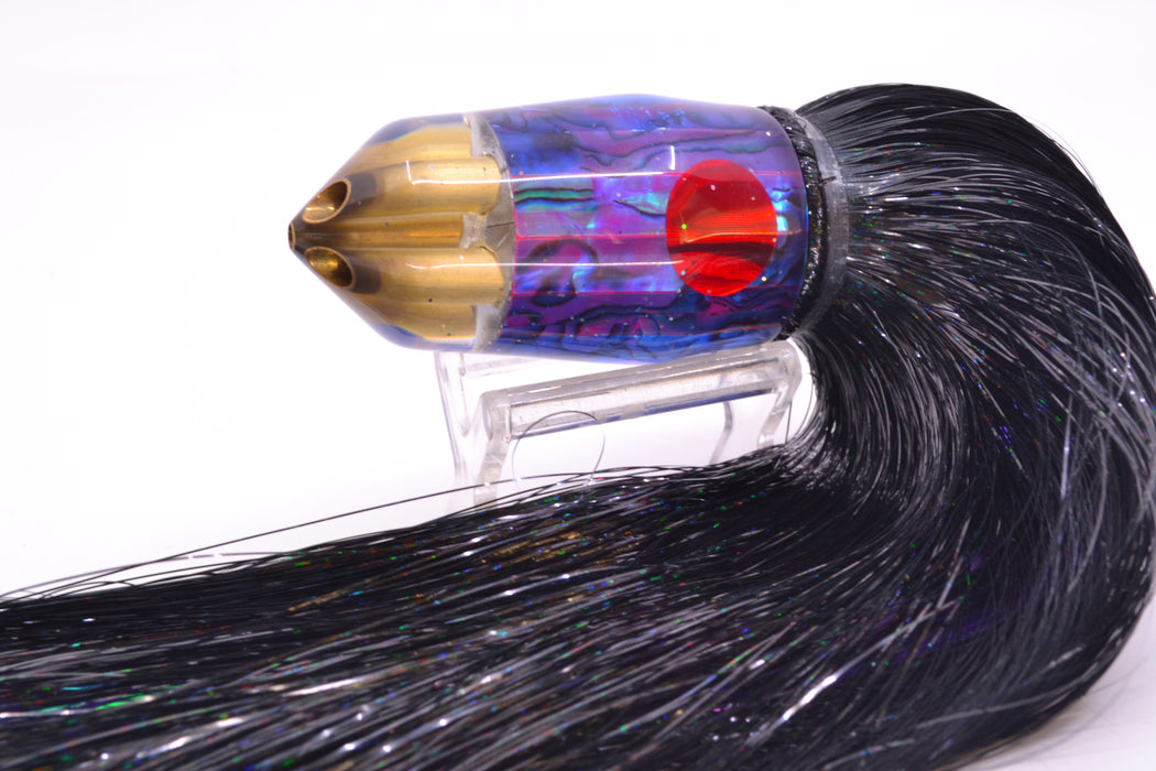Tanigawa Lures Purple Paua Red Eyes American Express 4-H Bullet 9"+ 9oz Strobez Black