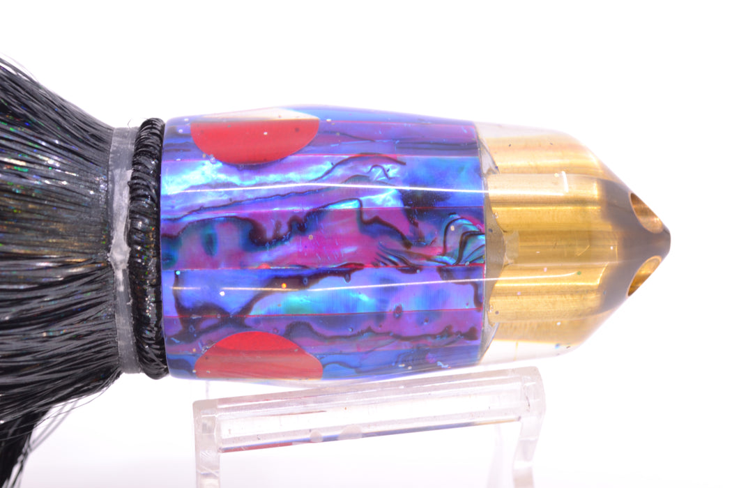 Tanigawa Lures Purple Paua Red Eyes American Express 4-H Bullet 9"+ 9oz Strobez Black