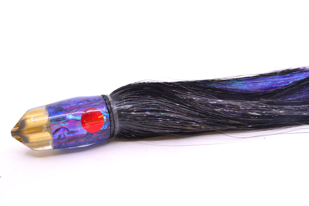 Tanigawa Lures Purple Paua Red Eyes American Express 4-H Bullet 9"+ 9oz Strobez Black