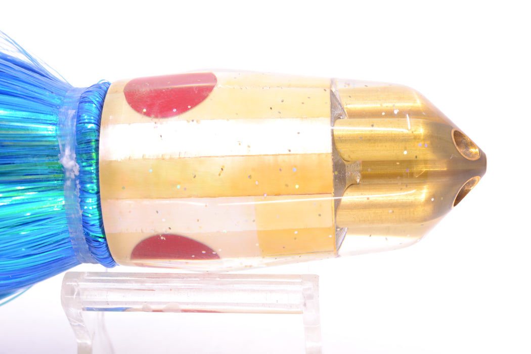 Tanigawa Lures Golden MOP Red Eyes American Express 4-H Bullet 9"+ 9oz Strobez Blue