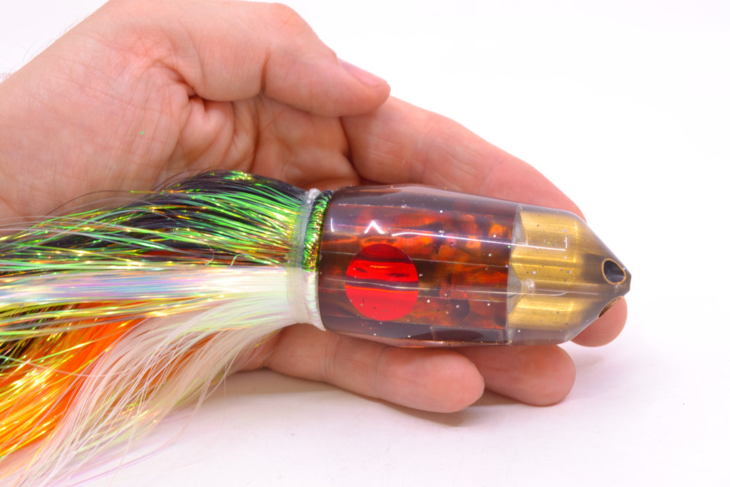 Tanigawa Lures Root Beer MOP American Express 4-H Bullet 9"+ 9oz Flashabou Black-White
