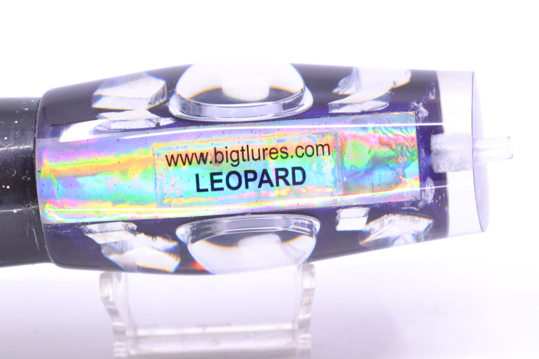 Big T Lures Purple-Silver Pearl Cracked Glass Leopard 12" 10.7oz Skirted Black/Glow