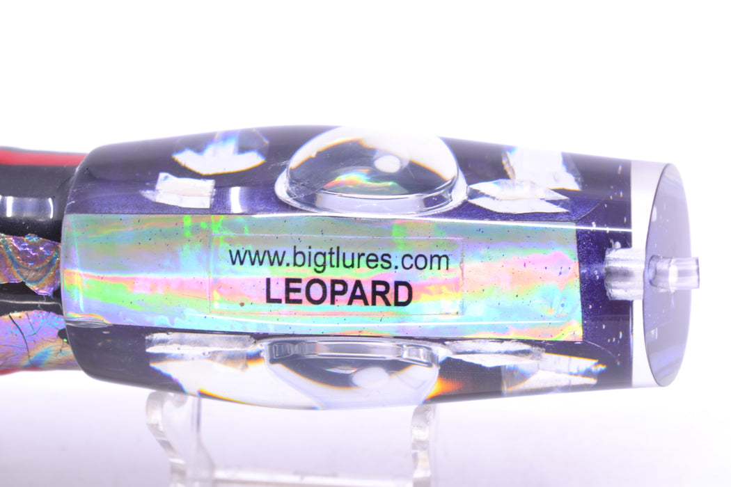Big T Lures Purple-Silver Pearl Cracked Glass Leopard 12" 10.7oz Skirted Black Aurora Dots