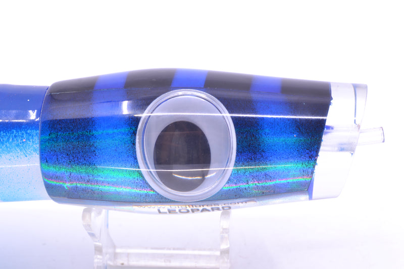 Big T Lures Blue-Silver Rainbow Pearl Black Bars Leopard 12" 10.7oz Skirted Blue-White