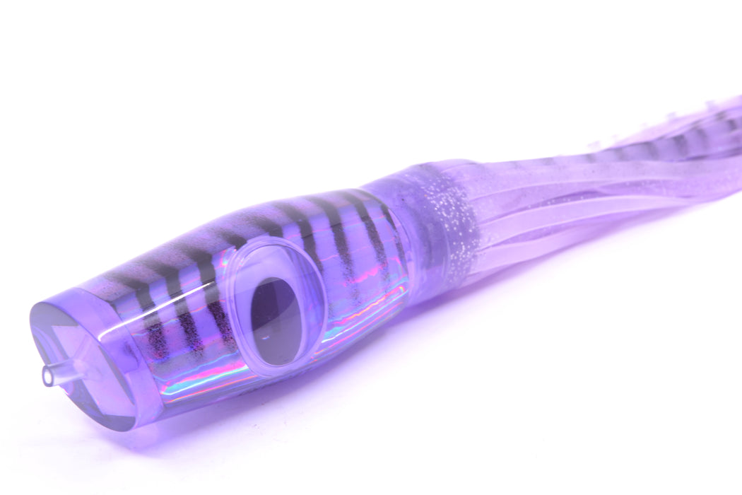 Big T Lures Purple Rainbow Mackerel Leopard 12" 10.7oz Skirted Purple with Black Stripes GZE