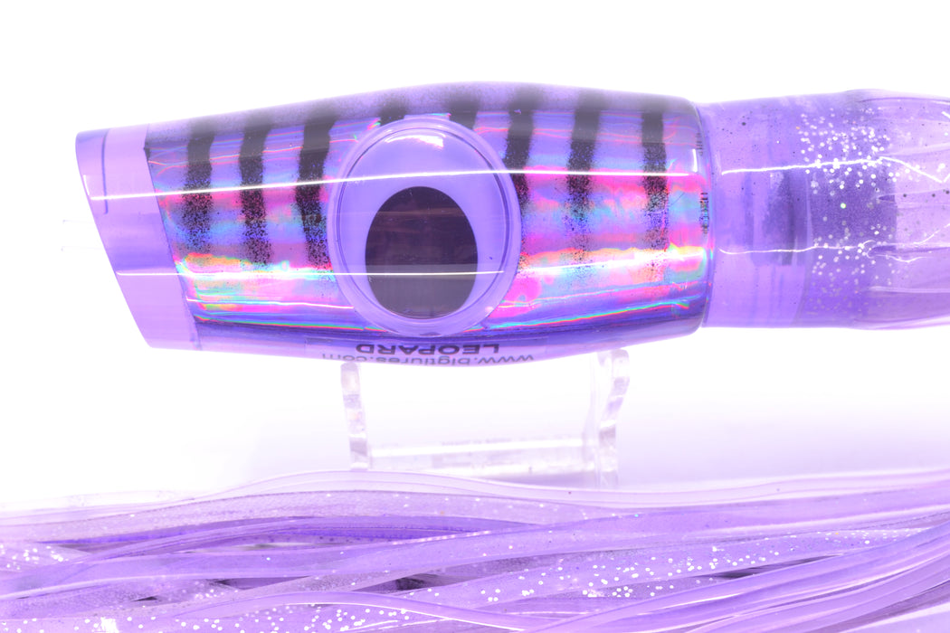 Big T Lures Purple Rainbow Mackerel Leopard 12" 10.7oz Skirted Purple with Black Stripes GZE