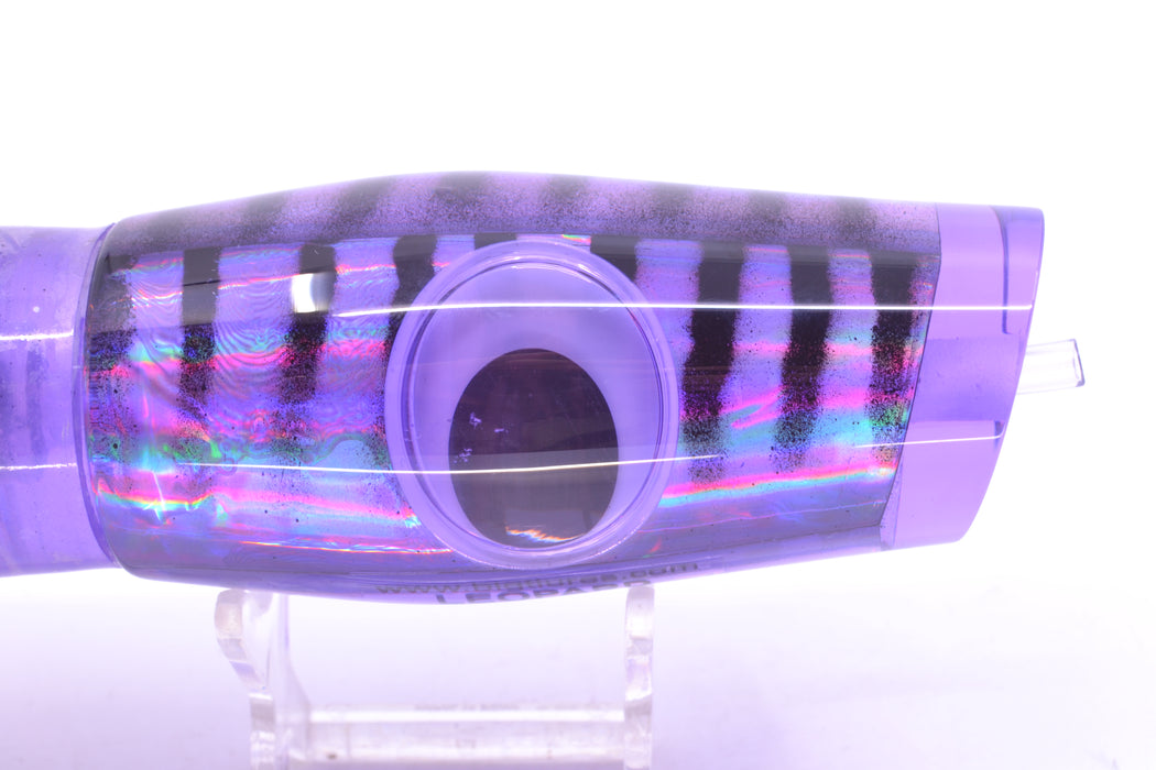 Big T Lures Purple Rainbow Mackerel Leopard 12" 10.7oz Skirted Purple with Black Stripes GZE