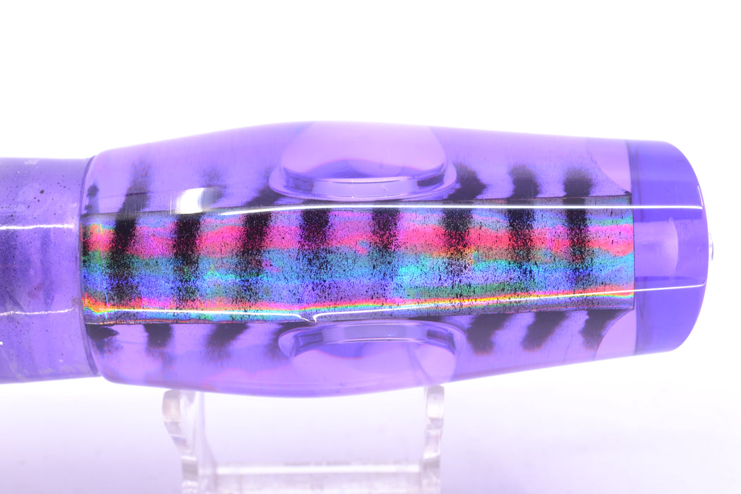 Big T Lures Purple Rainbow Mackerel Leopard 12" 10.7oz Skirted Purple with Black Stripes GZE