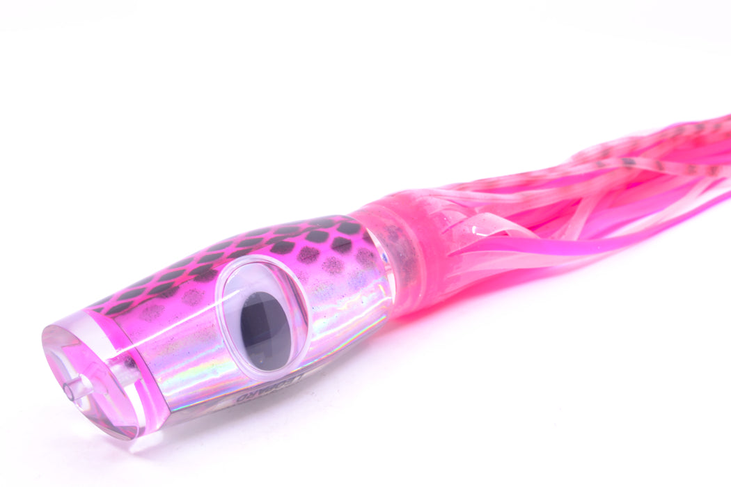Big T Lures Pink-Silver Pearl Black Diamonds Leopard 12" 10.7oz Skirted Clear-Black Stripes/Pink GZE