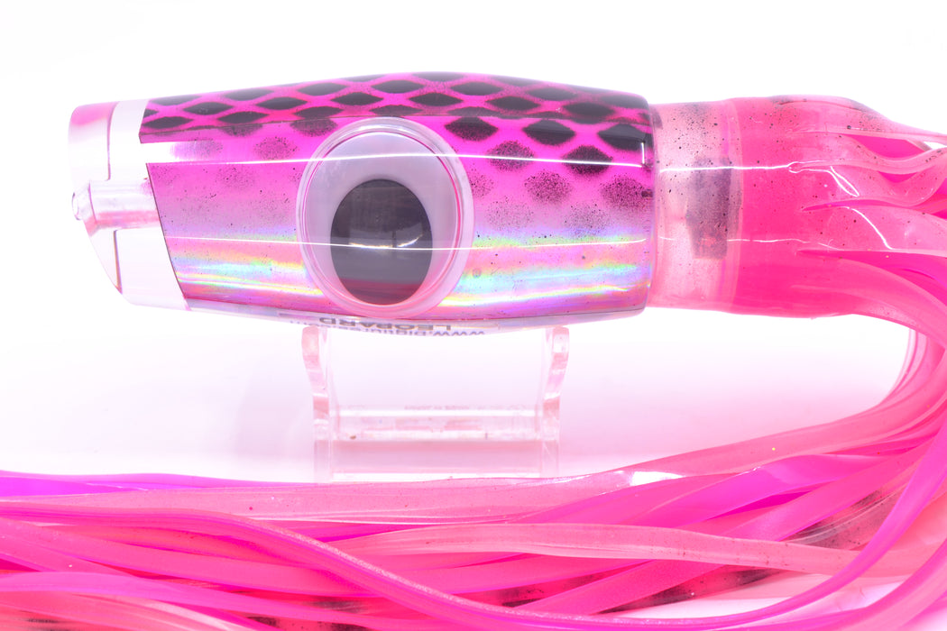 Big T Lures Pink-Silver Pearl Black Diamonds Leopard 12" 10.7oz Skirted Clear-Black Stripes/Pink GZE
