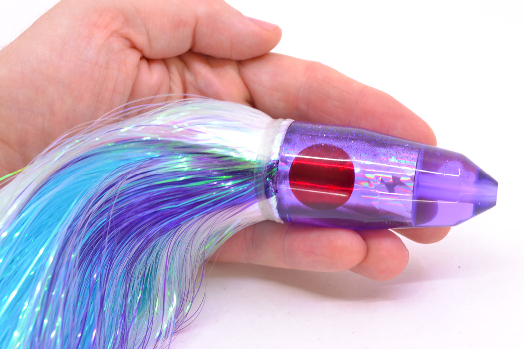 TANTRUM Lures Purple Rainbow Purple Back Medium Bullet 9" 7oz EZ Flash White-Purple Stripes