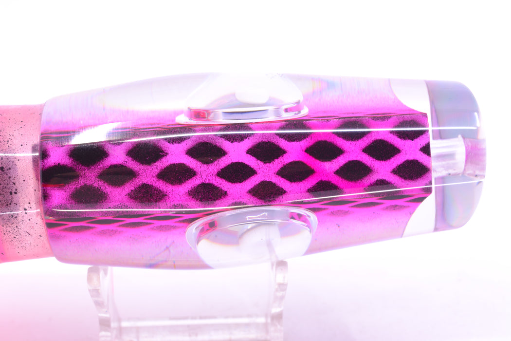 Big T Lures Pink-Silver Pearl Black Diamonds Leopard 12" 10.7oz Skirted Clear-Black Stripes/Pink GZE