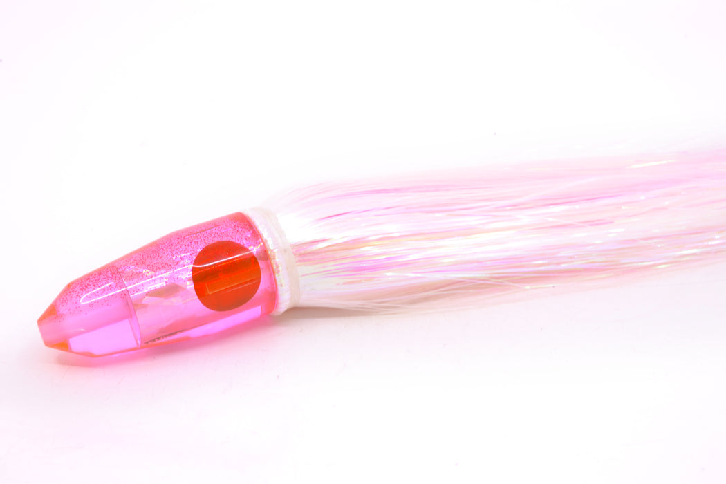 TANTRUM Lures Pink Rainbow Flake Red Back Medium Bullet 9" 7oz Strobez White/Pink