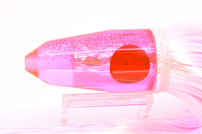 TANTRUM Lures Pink Rainbow Flake Red Back Medium Bullet 9" 7oz Strobez White/Pink