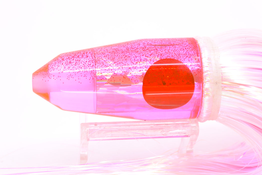 TANTRUM Lures Pink Rainbow Flake Red Back Medium Bullet 9" 7oz Strobez White/Pink