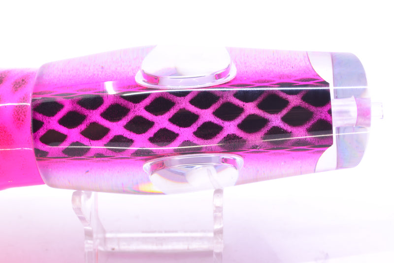 Big T Lures Pink-Silver Pearl Black Diamonds Leopard 12" 10.7oz Skirted Pink-White