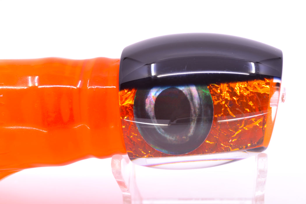 Moyes Lures Orange Rainbow Dichro Black Back Medium Blaster 12" 6oz Skirted Orange/Pink