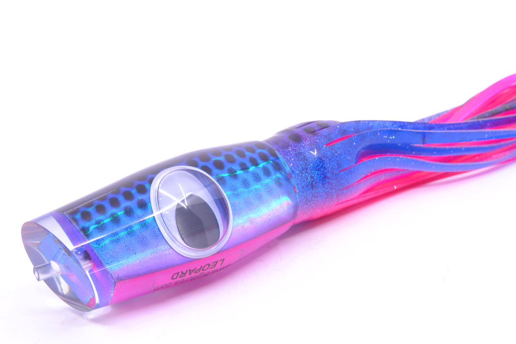 Big T Lures Blue-Silver-Pink Pearl Black Dots Leopard 12" 10.7oz Skirted Purple-Blue-Pink GZE