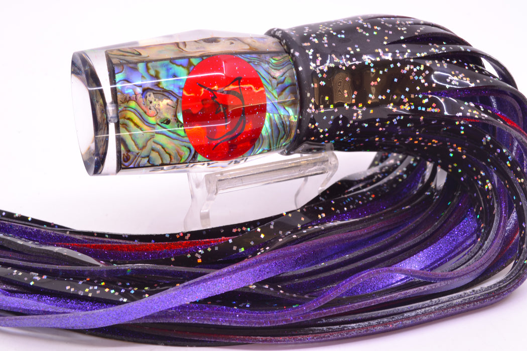 Bonze Lures Paua Shell Red Eyes Islander 12" 8oz Skirted Black/Purple