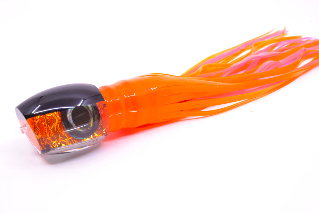 Moyes Lures Orange Rainbow Dichro Black Back Medium Blaster 12" 6oz Skirted Orange/Pink
