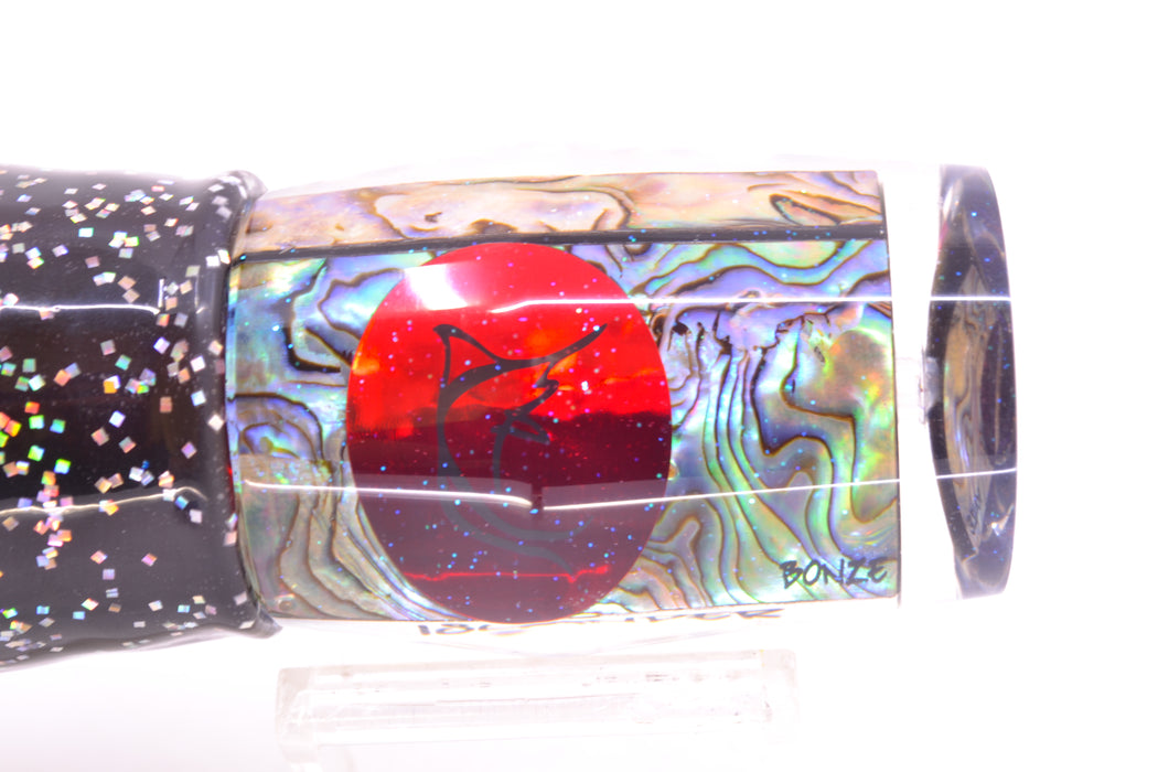 Bonze Lures Paua Shell Red Eyes Islander 12" 8oz Skirted Black/Purple