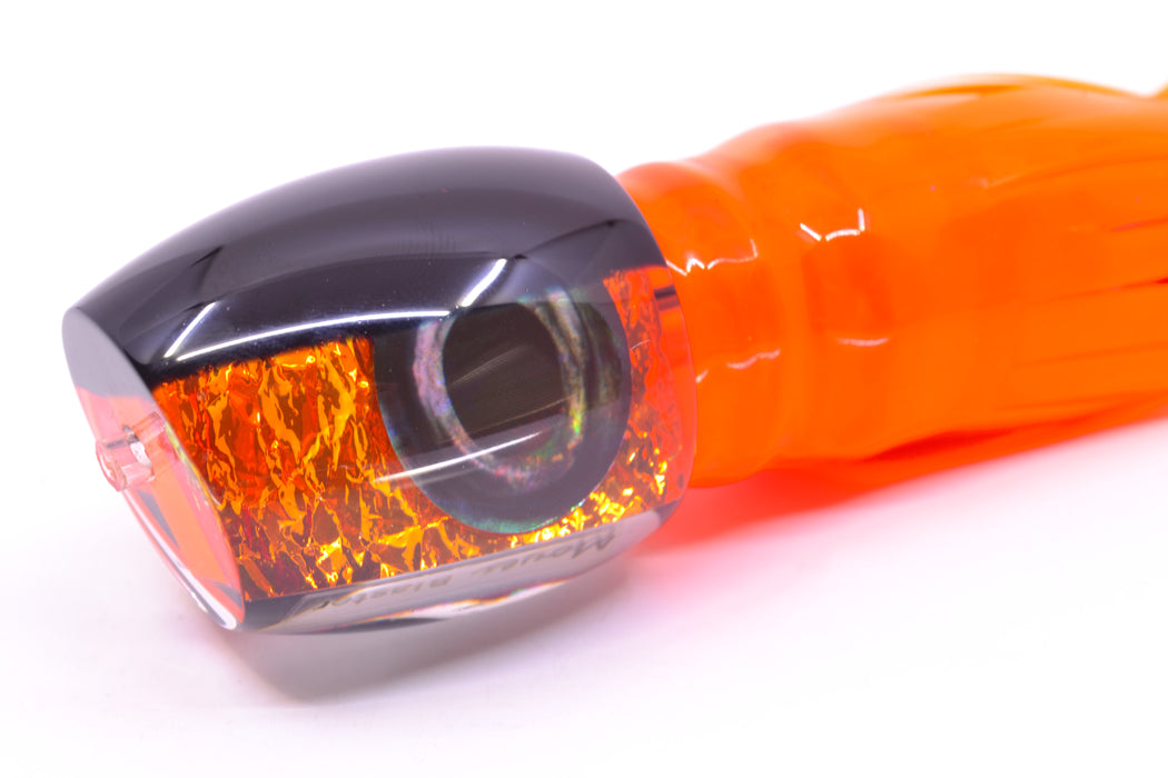 Moyes Lures Orange Rainbow Dichro Black Back Medium Blaster 12" 6oz Skirted Orange/Pink