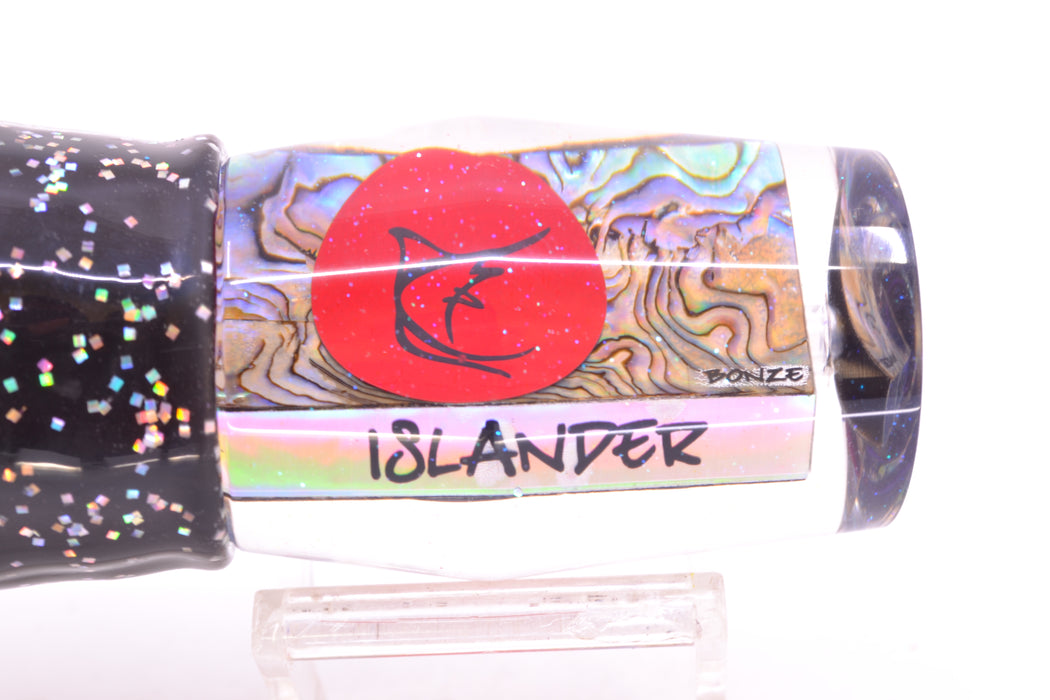 Bonze Lures Paua Shell Red Eyes Islander 12" 8oz Skirted Black/Purple