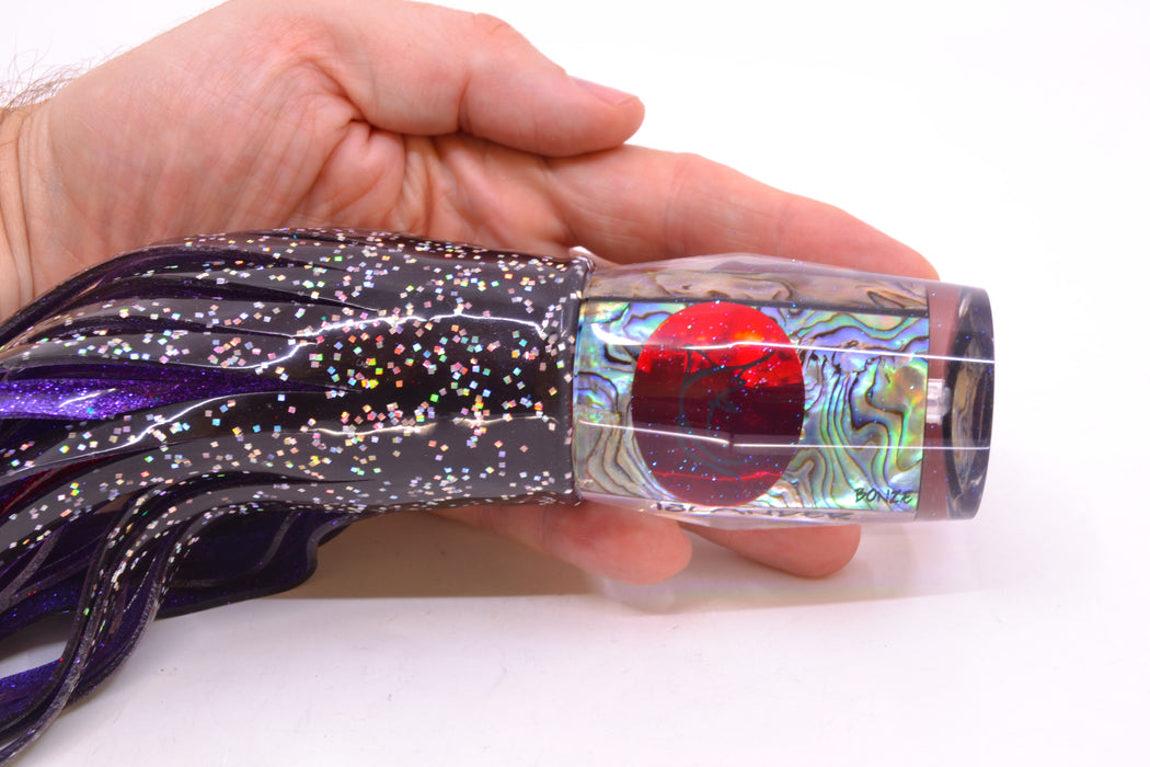 Bonze Lures Paua Shell Red Eyes Islander 12" 8oz Skirted Black/Purple