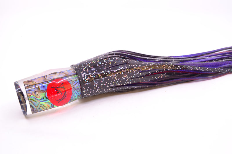 Bonze Lures Paua Shell Red Eyes Islander 12" 8oz Skirted Black/Purple