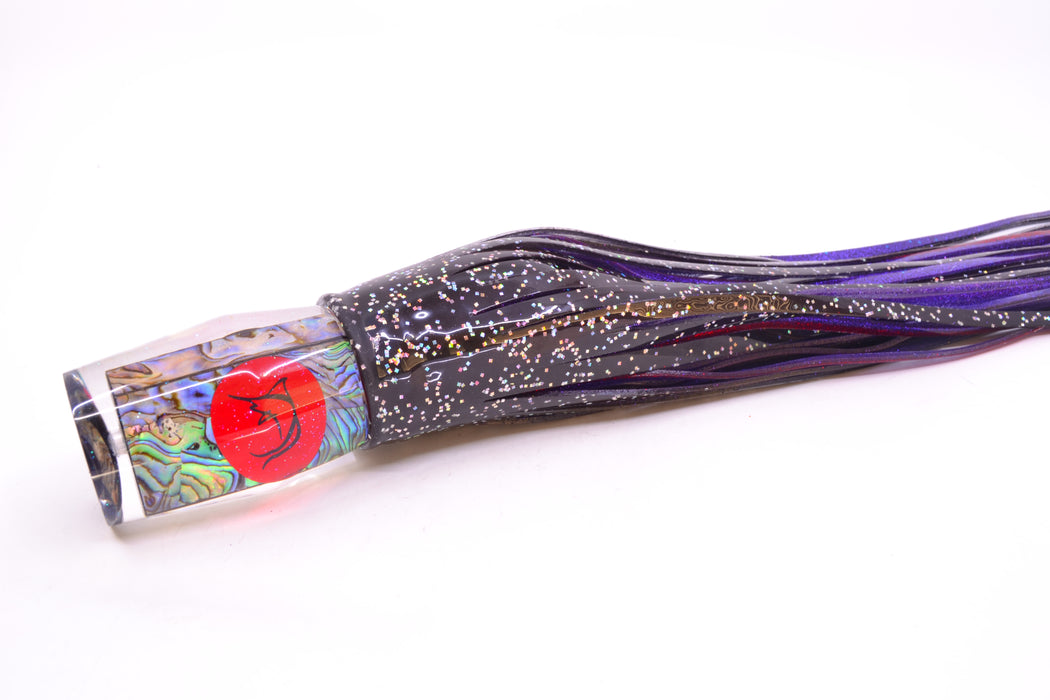 Bonze Lures Paua Shell Red Eyes Islander 12" 8oz Skirted Black/Purple