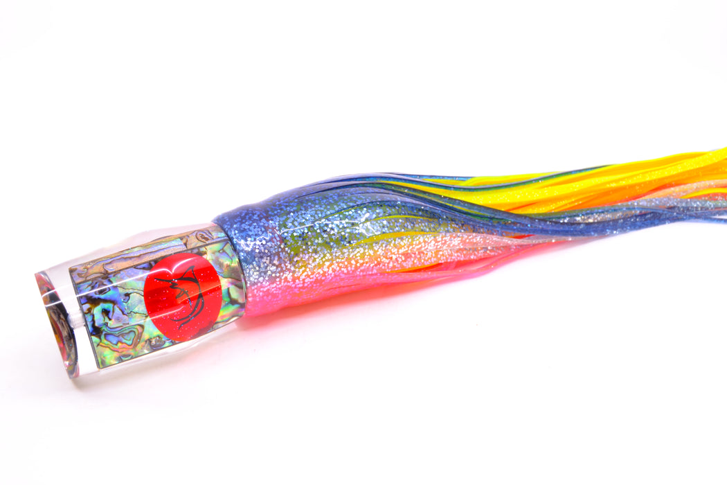 Bonze Lures Paua Shell Red Eyes Islander 12" 8oz Skirted Blue-Pink/Chartreuse