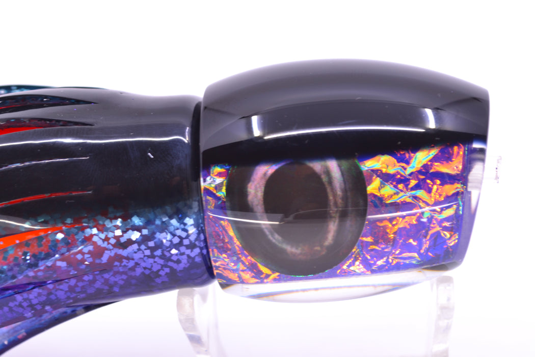 Moyes Lures Purple-Pink Dichro Black Back Taxi Eyes Medium Blaster 12" 6oz Skirted