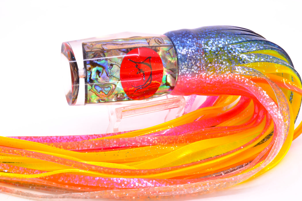 Bonze Lures Paua Shell Red Eyes Islander 12" 8oz Skirted Blue-Pink/Chartreuse