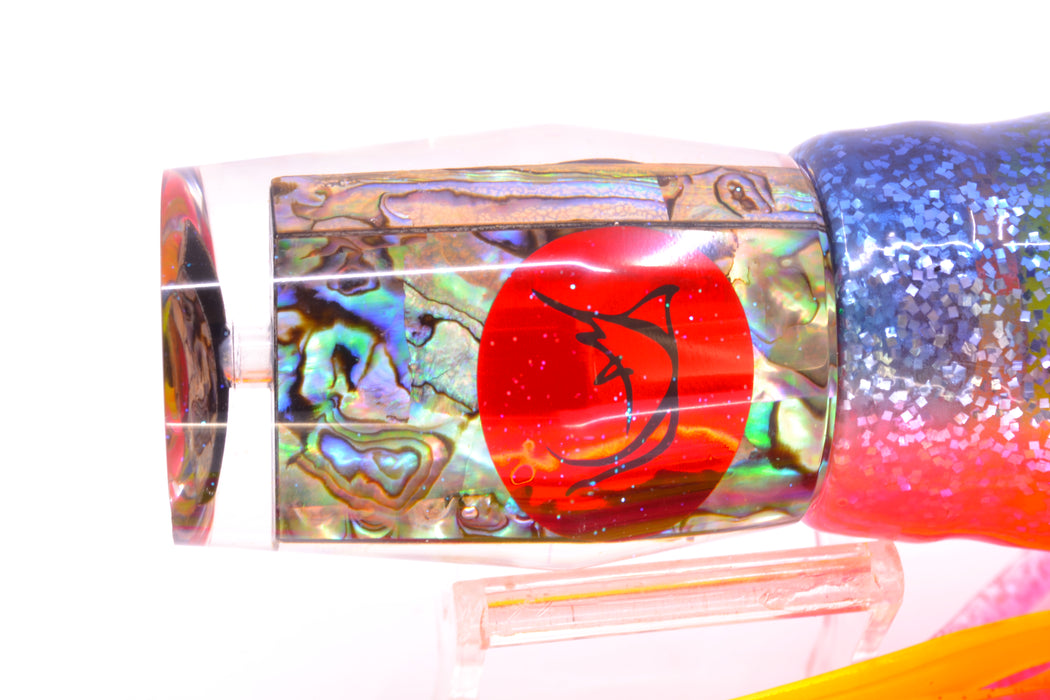 Bonze Lures Paua Shell Red Eyes Islander 12" 8oz Skirted Blue-Pink/Chartreuse