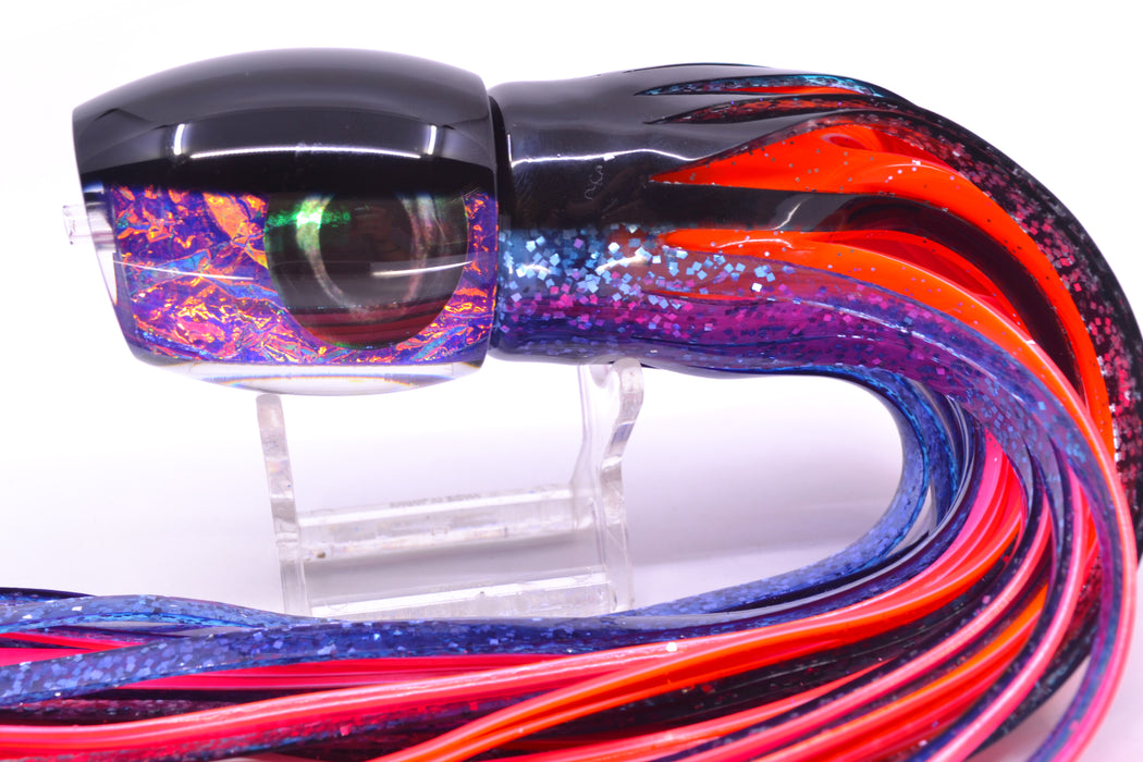 Moyes Lures Purple-Pink Dichro Black Back Taxi Eyes Medium Blaster 12" 6oz Skirted
