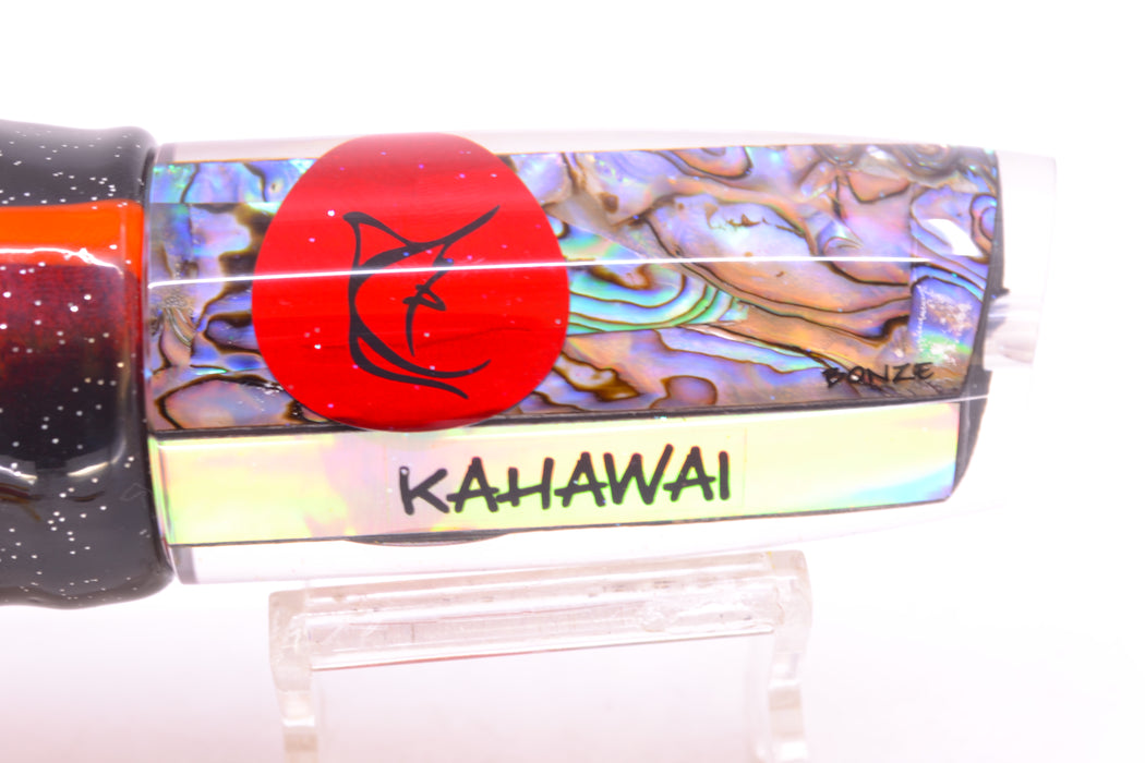 Bonze Lures Paua Shell Red Eyes Kahawai 12" 8.2oz Skirted Black-Orange-Red