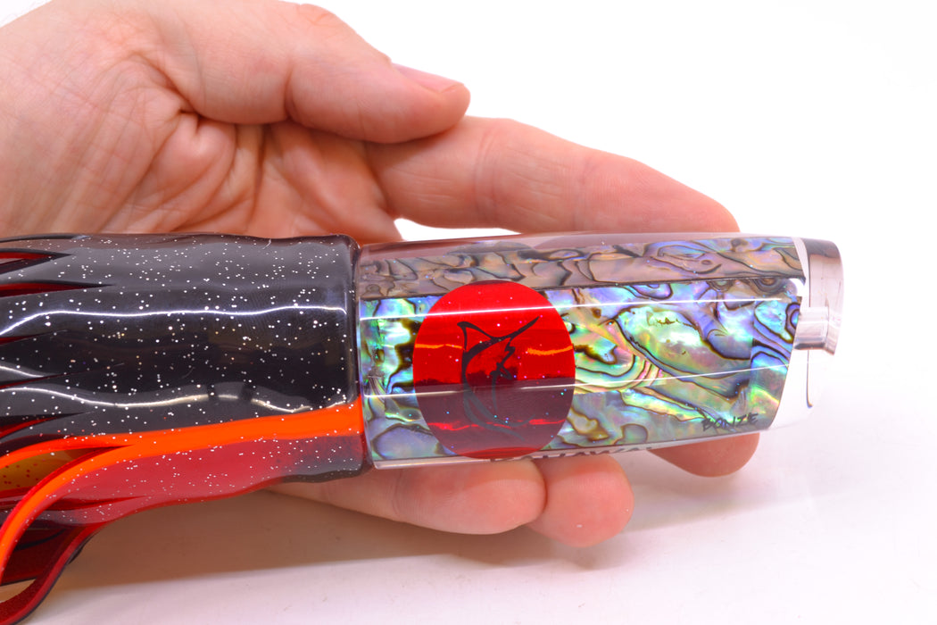 Bonze Lures Paua Shell Red Eyes Kahawai 12" 8.2oz Skirted Black-Orange-Red