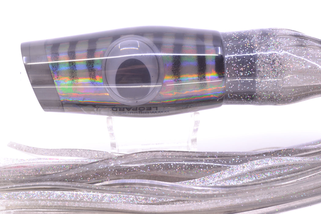 Big T Lures Smoke Rainbow Mackerel Leopard 12" 10.7oz Skirted Gray with Black Stripes GZE